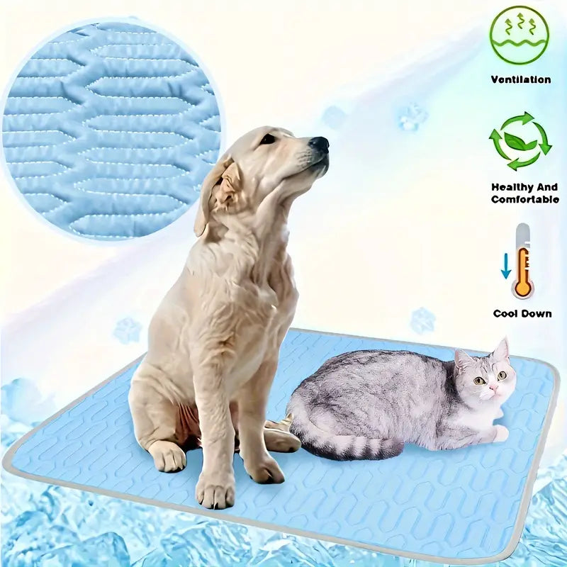 Cool-Down Mat - texture detail with dog and cat