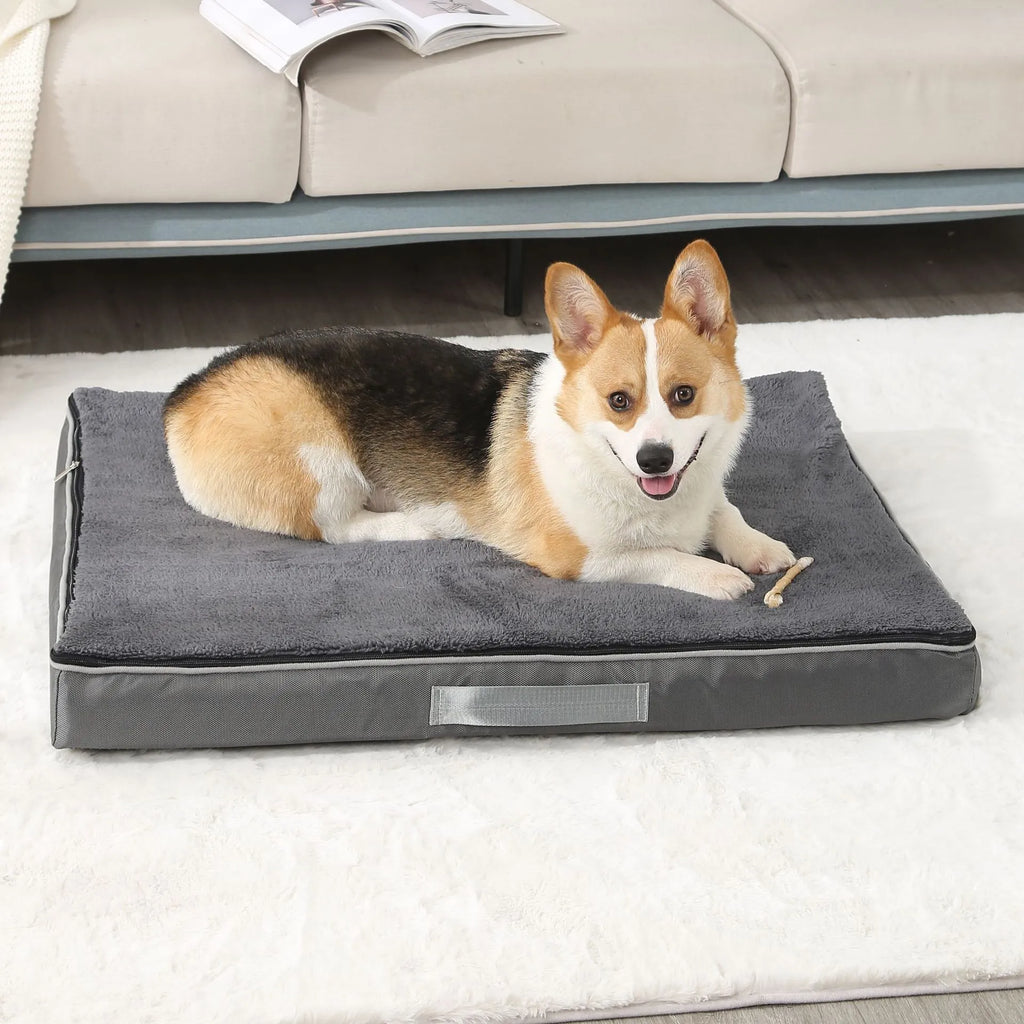 Deep Rest Bed - grey orthopedic memory foam dog bed