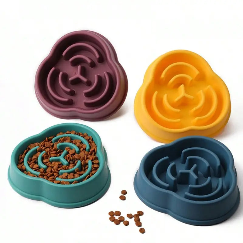 Calm Bowl Slow Feeder - four colors with kibble