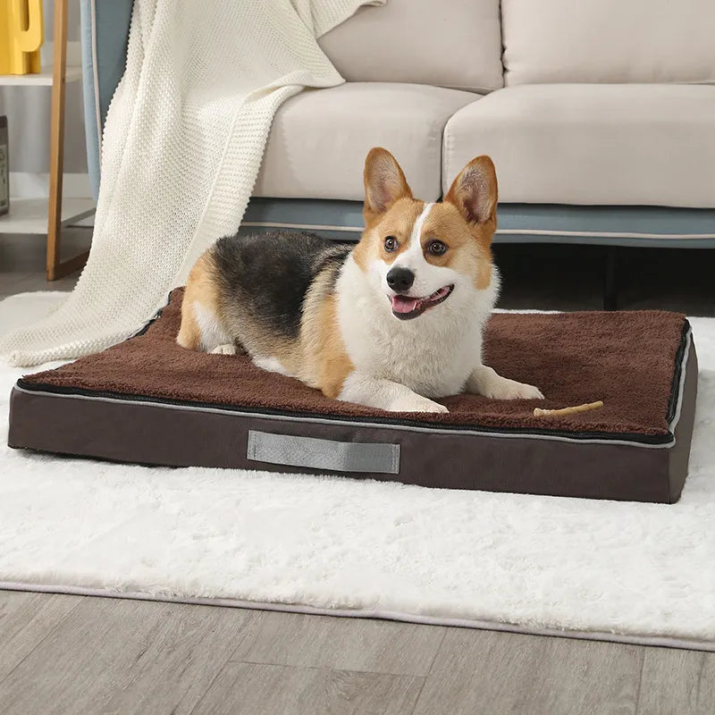 Deep Rest Bed - dog resting on grey orthopedic bed